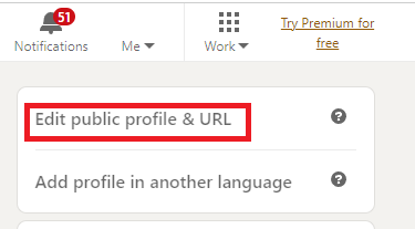Edit public profile & url