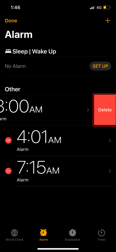 Delete All Alarms on iPhone