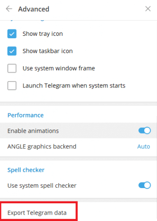 Export Telegram Data