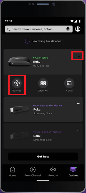 Click on the Remote icon