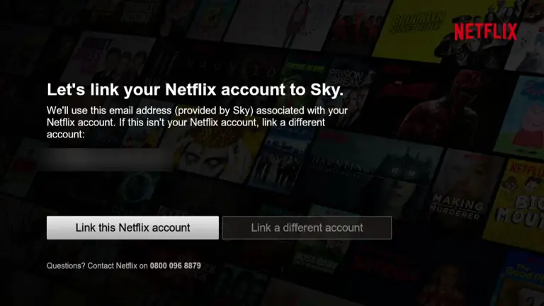 Click to Link Netflix with Sky Q