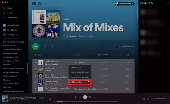 Merge Spotify Playlists on PC