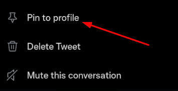 Steps to pin a Tweet on Twitter