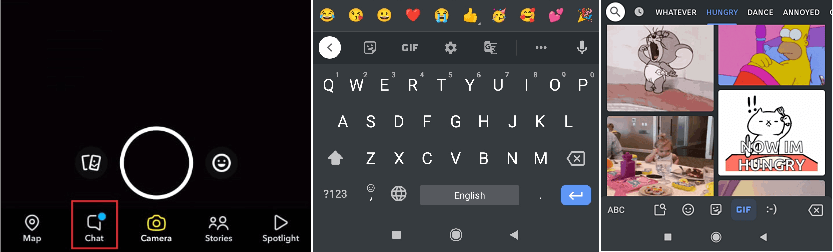 Use GIFs on Snapchat for Android