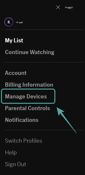 How to Sign Out HBO Max-select Manage devices.