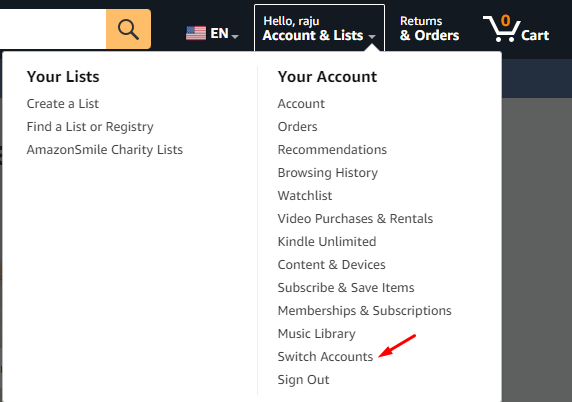 How to Switch Accounts on Amazon Website