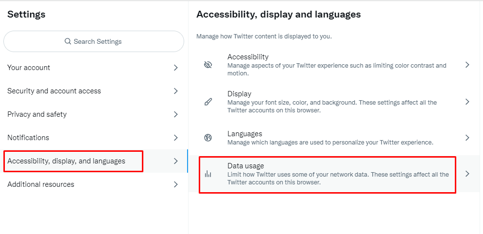 Tap on the Data Usage option.