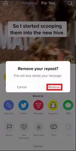 Undo Repost on TikTok