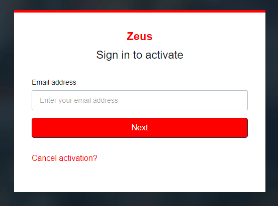 Activate Zeus Network