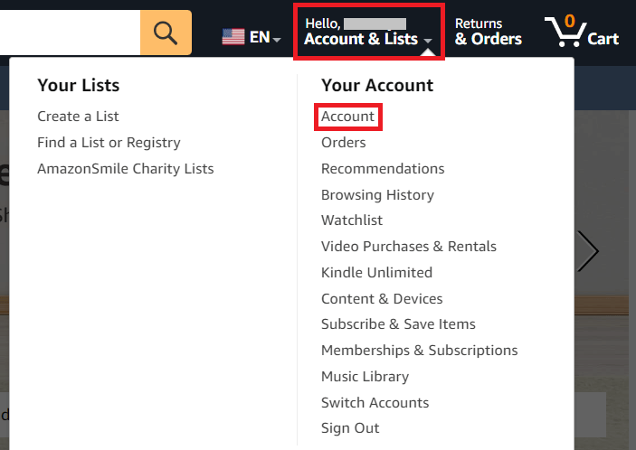 click on the Accounts and Lists