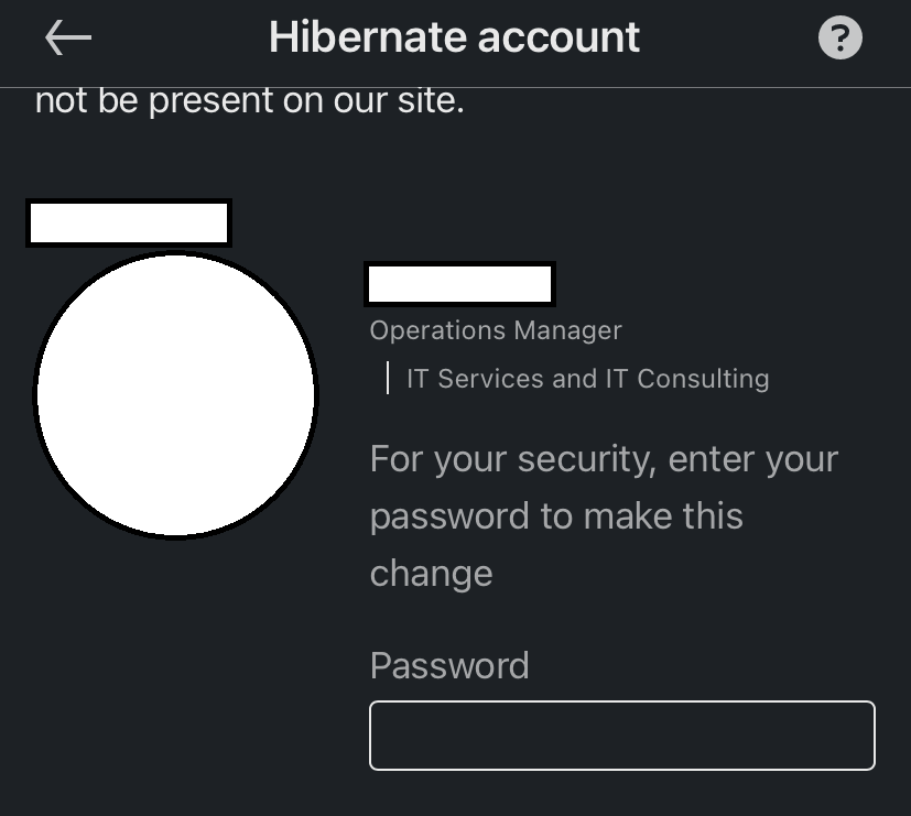 Enter the account password