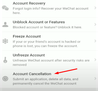 How to delete WeChat Account