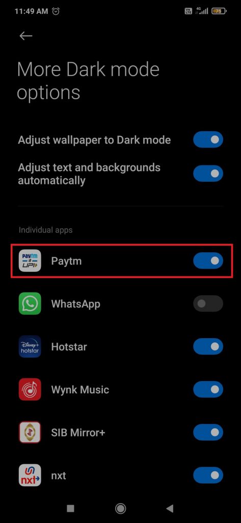 Turn on Paytm