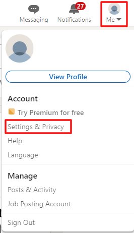 Click on Settings & Privacy option
