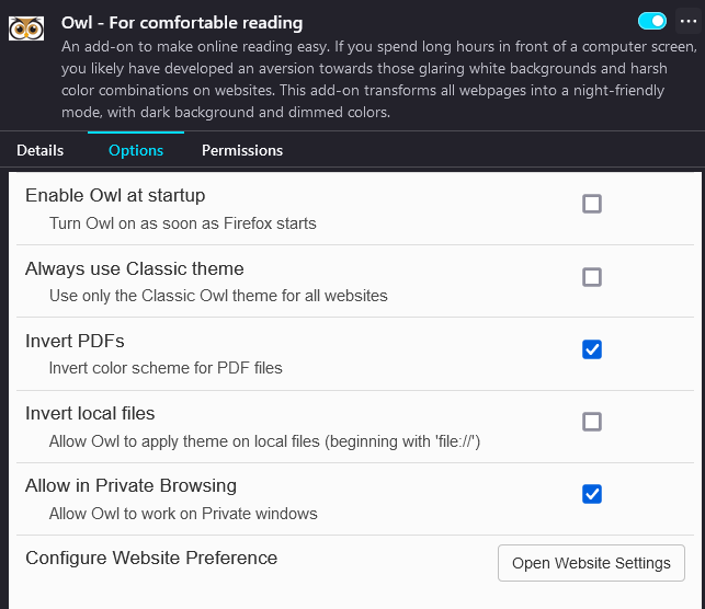 Dark mode extensions for Firefox