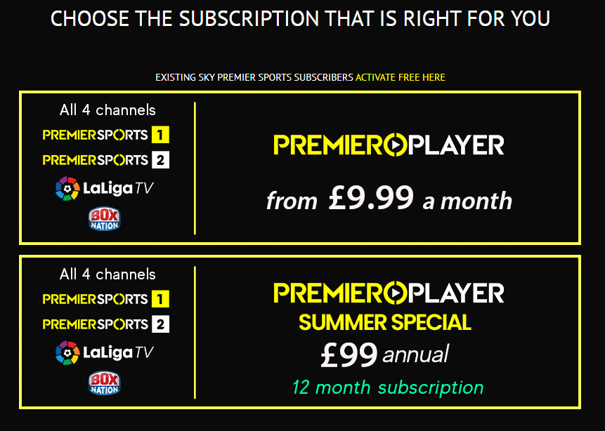 Select the subscription plan