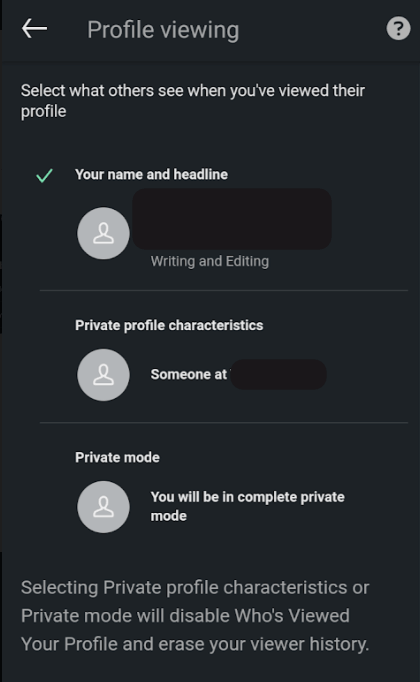 Click Private mode option at the bottom