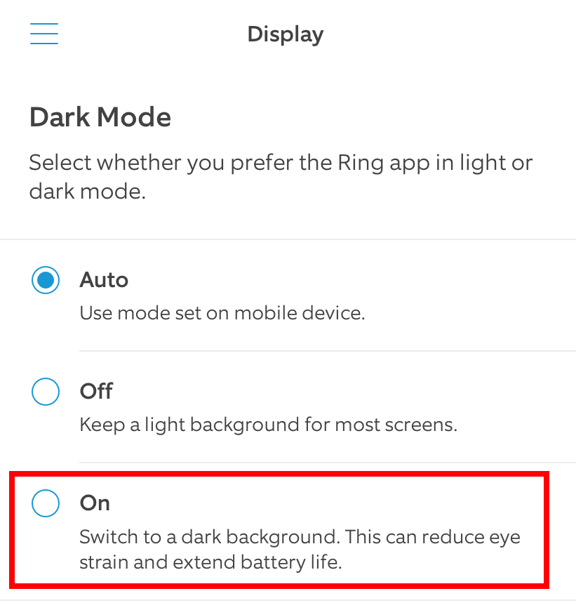 Ring Dark Mode