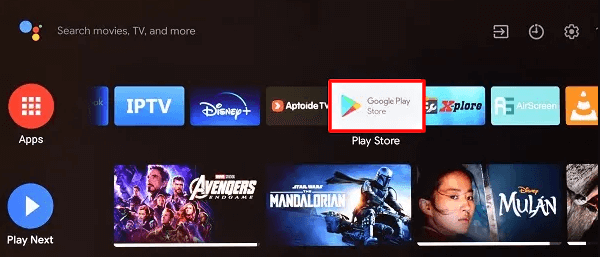 Installing app from the Android TV