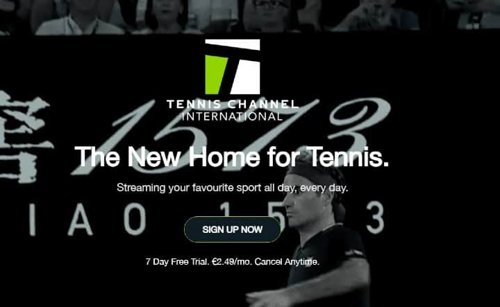 Tennis Channel Activate - click Sign Up Now button