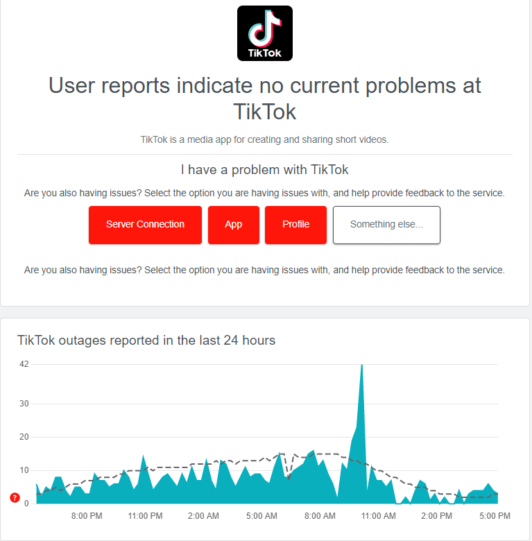 Check TikTok servers