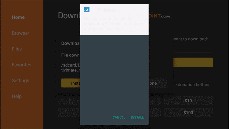 Install TiviMate on Firestick