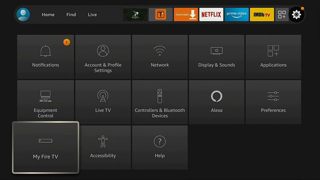 Select the My Fire TV option.