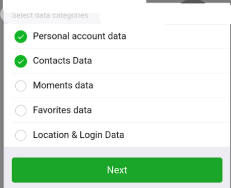 Select the required data and click Next