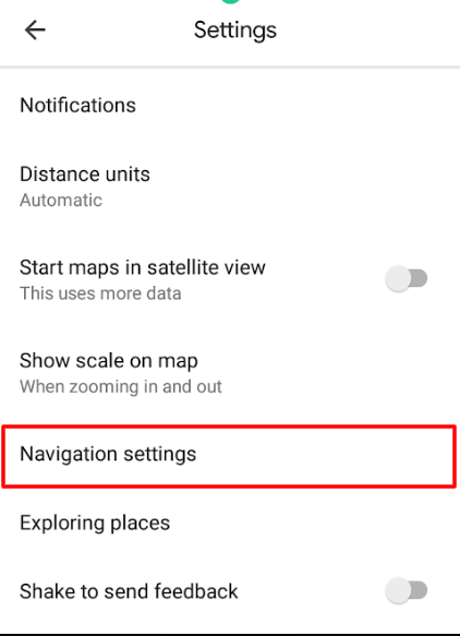 Click on Navigation settings