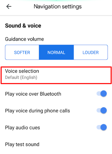 Click on Voice Selection