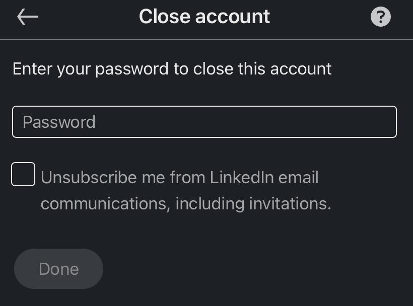 how to delete linkedin account