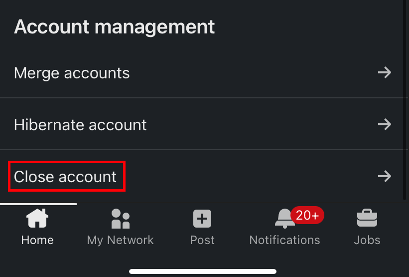 close linkedin account