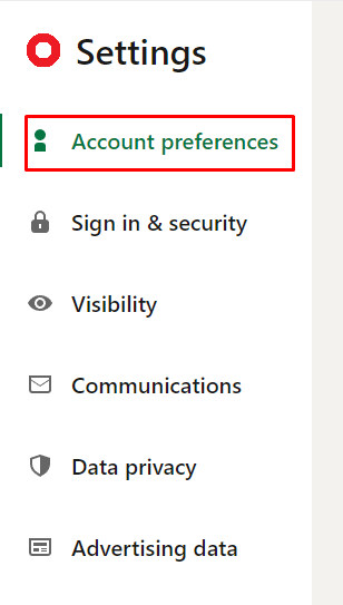 Account Preferences