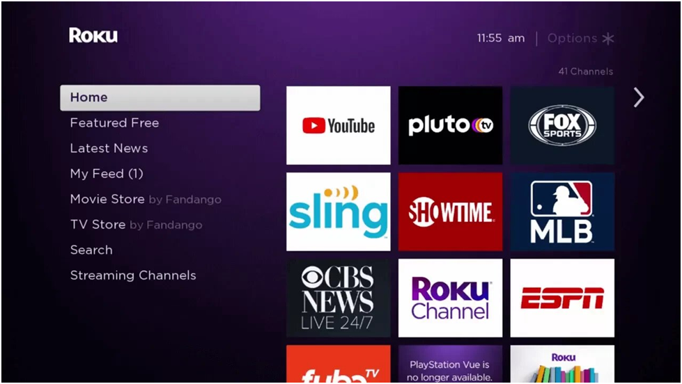 select Streaming channels 