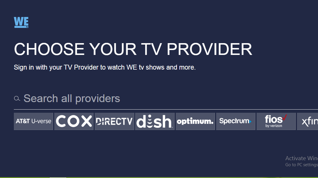 Choose your TV Provider