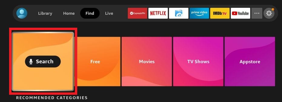 Firestick Search Menu