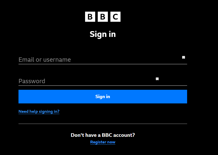 Sign in to your BBC Account