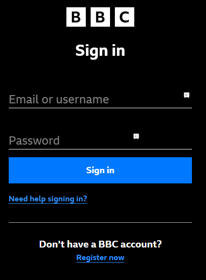 Click the Sign-in option