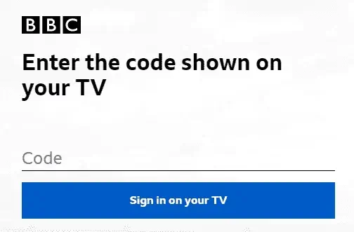 BBC iPlayer activation code