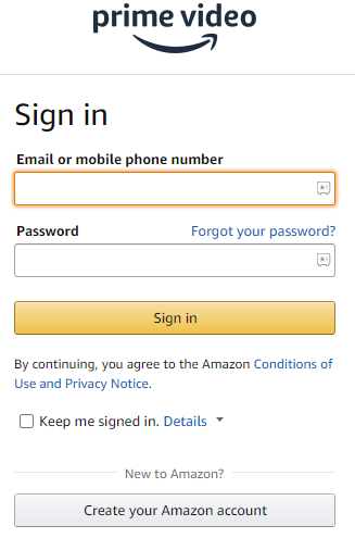 Sign in with Amazon account