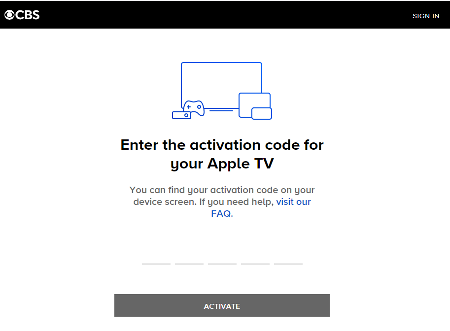 Activate CBS on Apple TV