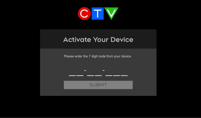 Enter the code to activate CTV