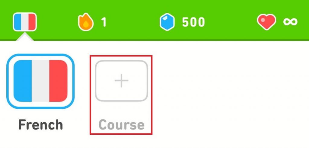 Tap on the + Course icon