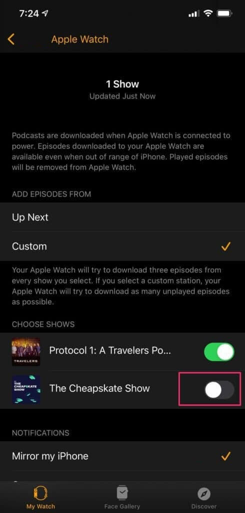 Toggle off the switch next to the podcasts 