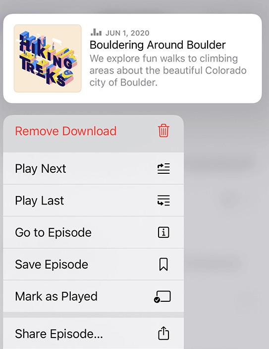 To Delete One Episode in a Podcast