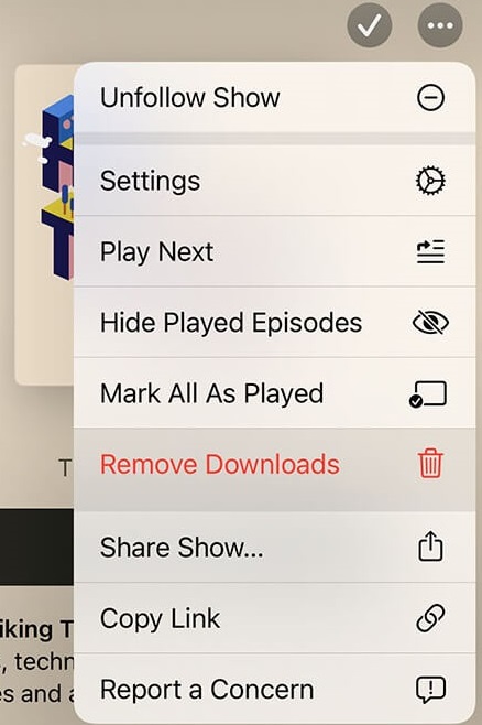 To Delete all Episodes in One Show