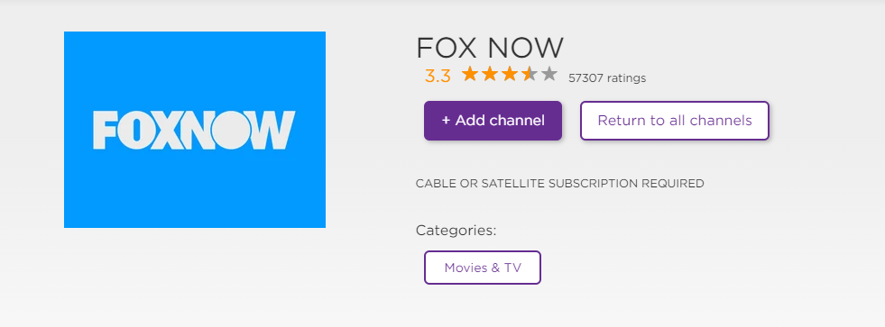 install Fox Now on Roku