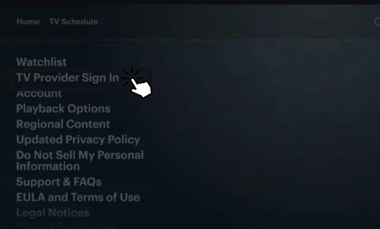 Select TV Provider Sign IN