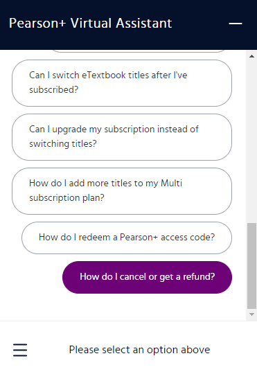 choose How do I cancel or get a refund?