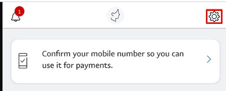 PayPal settings mobile app